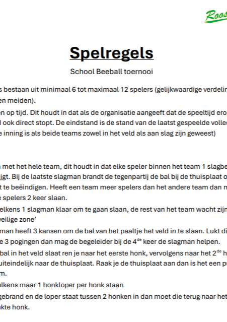 Spelregels Beeball 2025
